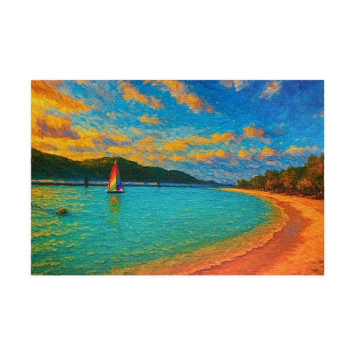 Abstract Landscape Puzzle 500 or 1000 Piece, Colorful Horizon Art Jigsaw Puzzle for Adults