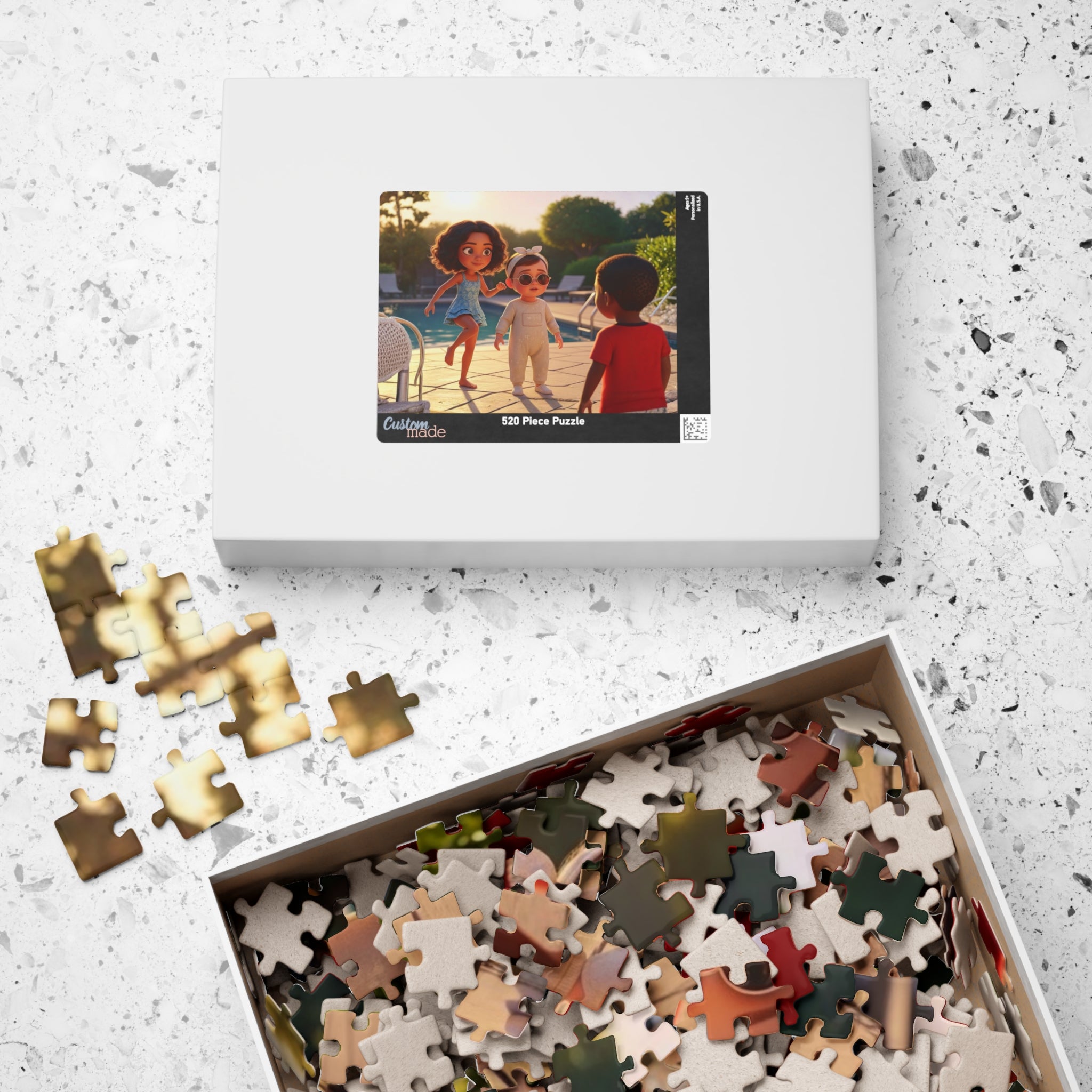 Poolside Summer Puzzle 500 Piece, Colorful Vacation Jigsaw Puzzle, Fun Leisure Scene for Adults