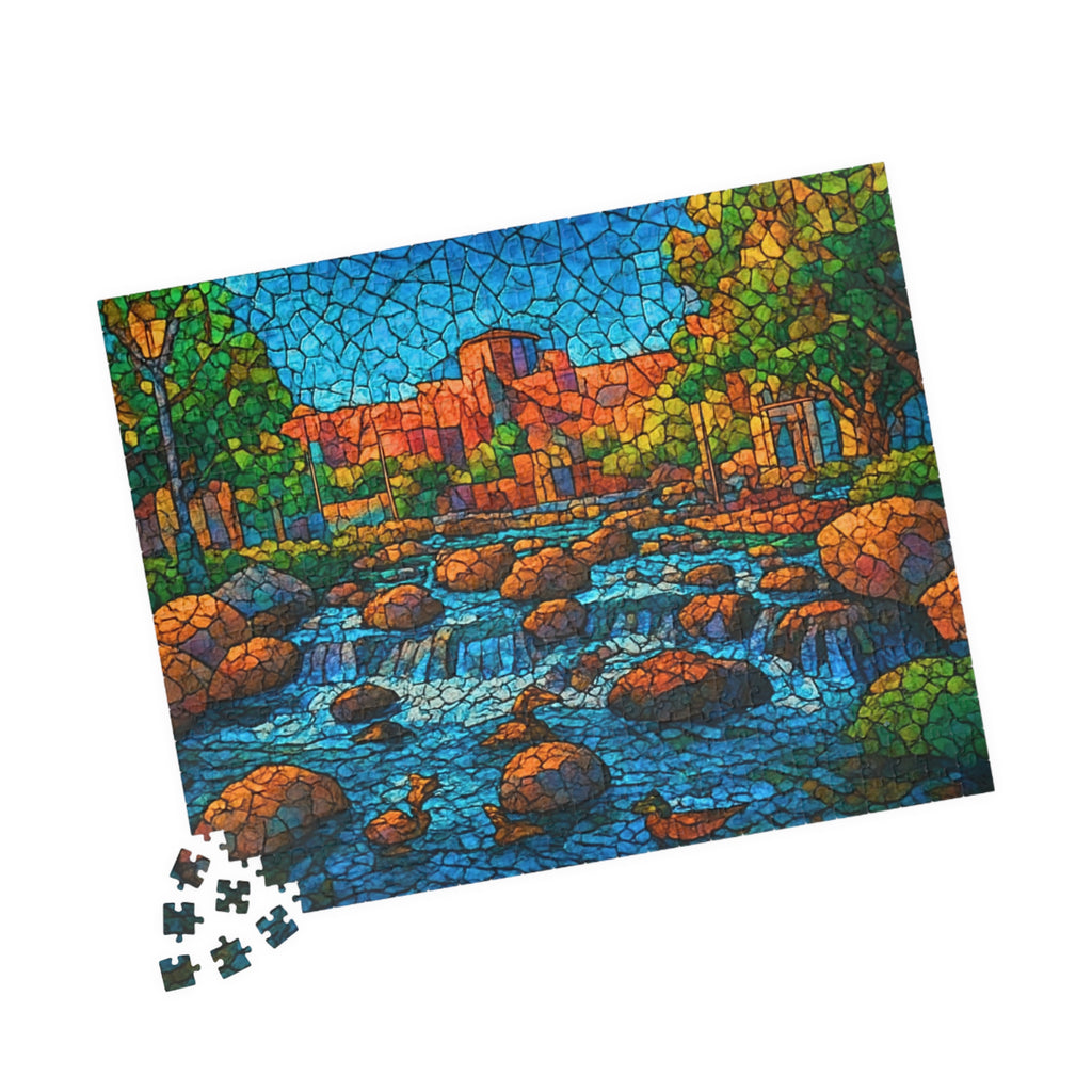 Stone River Puzzle 500 or 1000 Piece Nature Landscape Puzzle, Colorful Scenic Puzzle