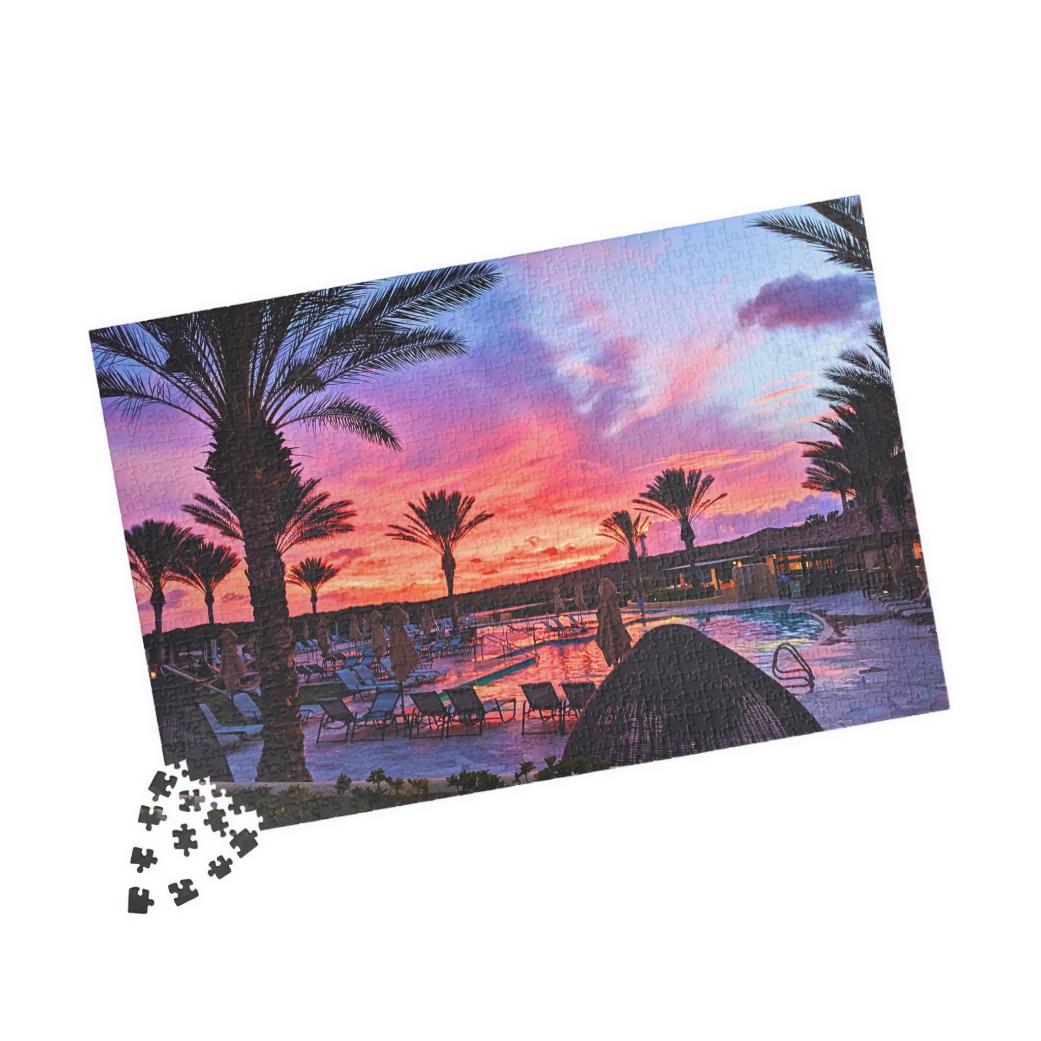 Beach Sunset Puzzle 500 or 1000 Piece Coastal Landscape Puzzle, Relaxing Ocean View Puzzle