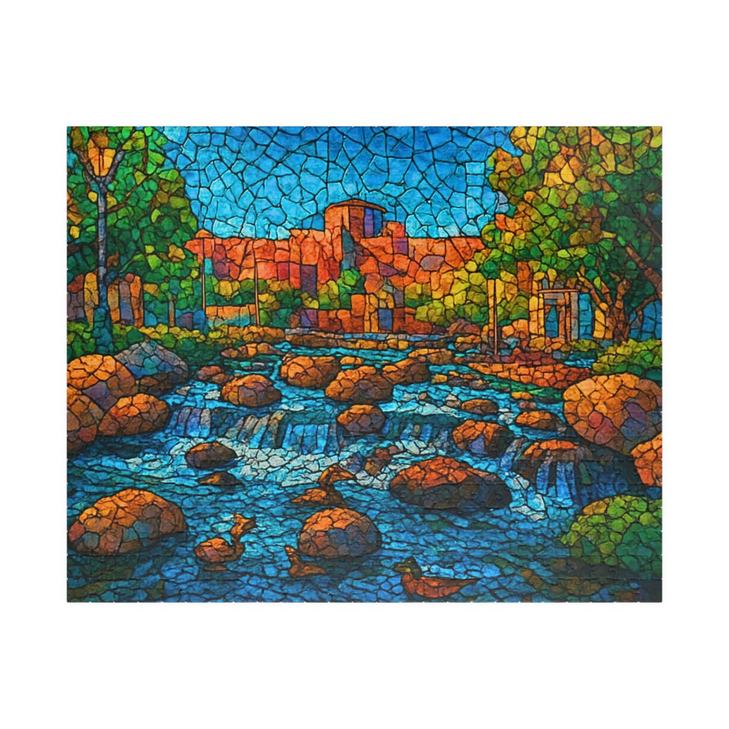 Stone River Puzzle 500 or 1000 Piece Nature Landscape Puzzle, Colorful Scenic Puzzle