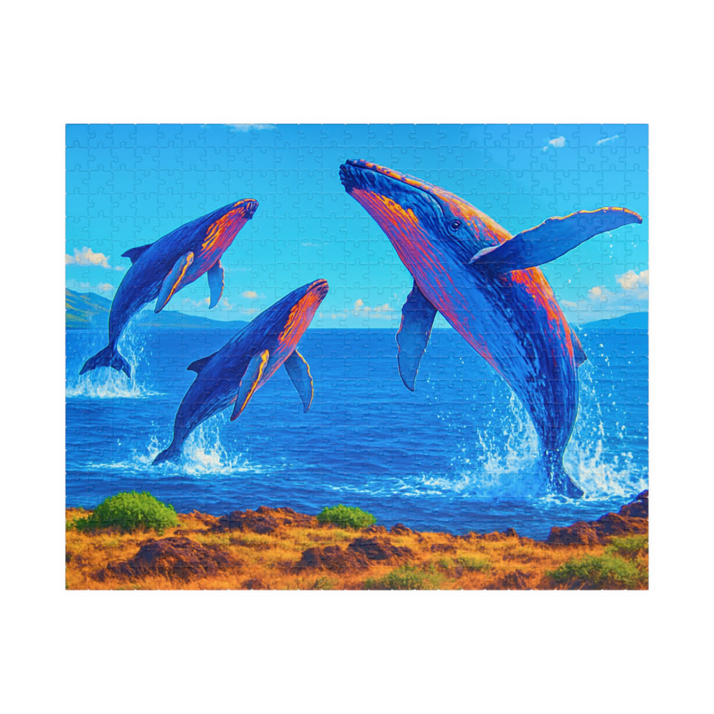 Whale Jigsaw Puzzle 1000 Piece – Ocean Puzzle for Adults, Relaxing Art Puzzle, Unique Gift for Puzzle Lovers, 500 or 1000 Pieces