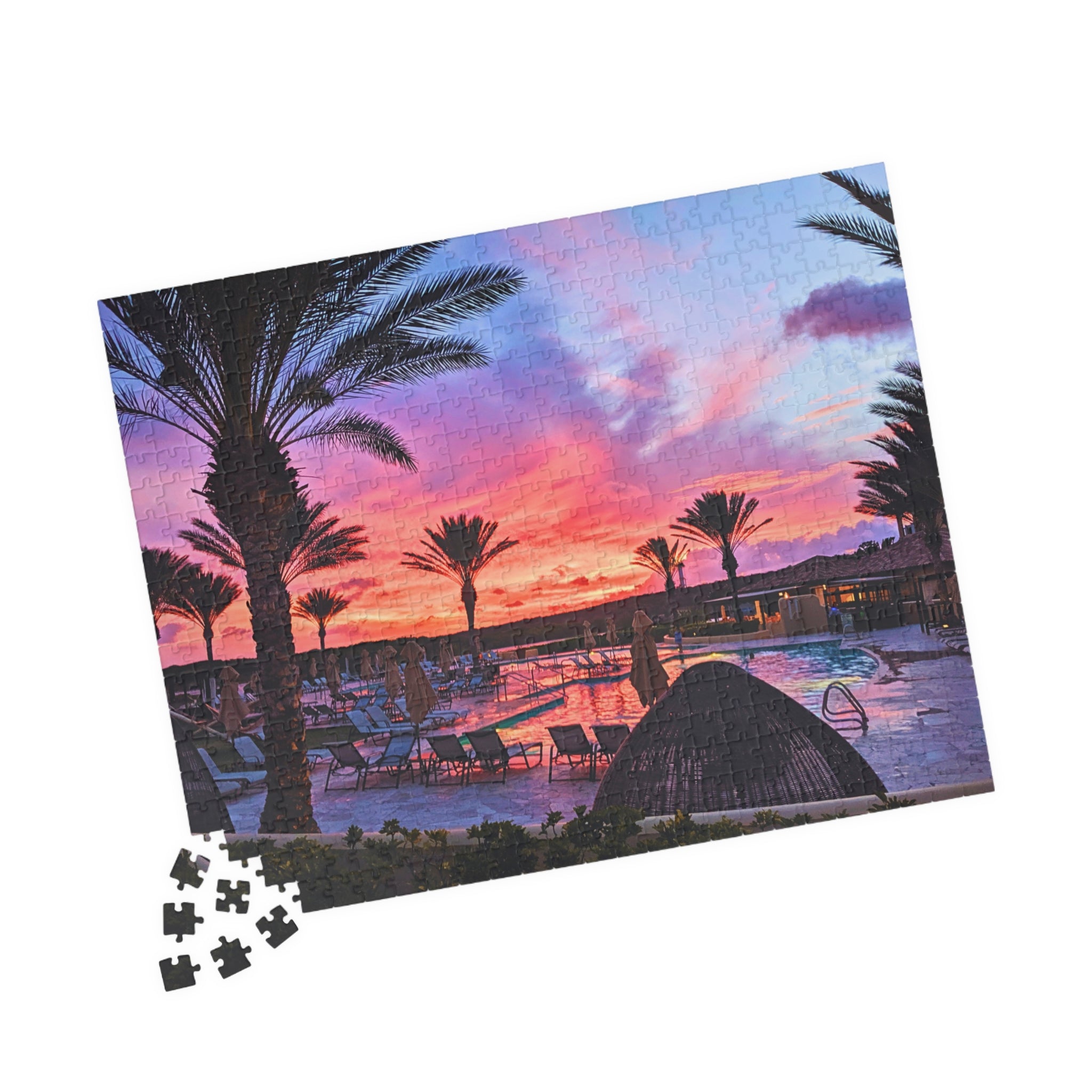 Beach Sunset Puzzle 500 or 1000 Piece Coastal Landscape Puzzle, Relaxing Ocean View Puzzle