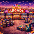 Arcade Jigsaw Puzzle 500 or 1000 Piece Retro Game Room Puzzle, Colorful Neon Puzzle for Adults
