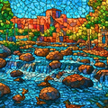 Stone River Puzzle 500 or 1000 Piece Nature Landscape Puzzle, Colorful Scenic Puzzle