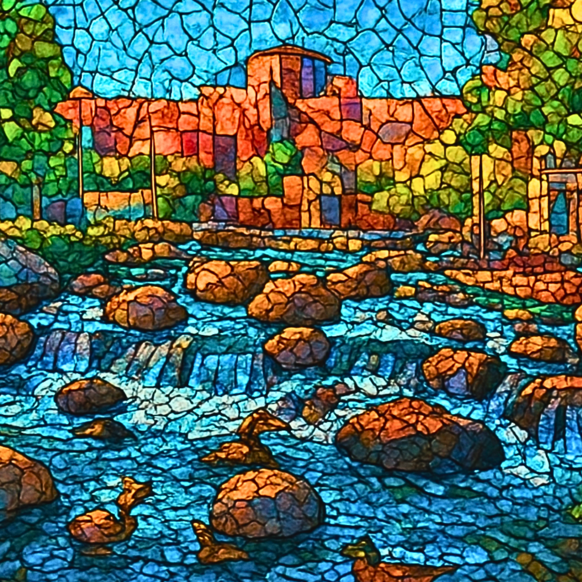 Stone River Puzzle 500 or 1000 Piece Nature Landscape Puzzle, Colorful Scenic Puzzle