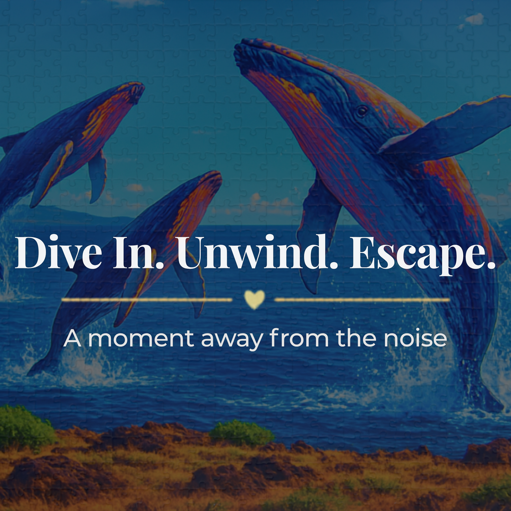 Whale Jigsaw Puzzle 1000 Piece – Ocean Puzzle for Adults, Relaxing Art Puzzle, Unique Gift for Puzzle Lovers, 500 or 1000 Pieces