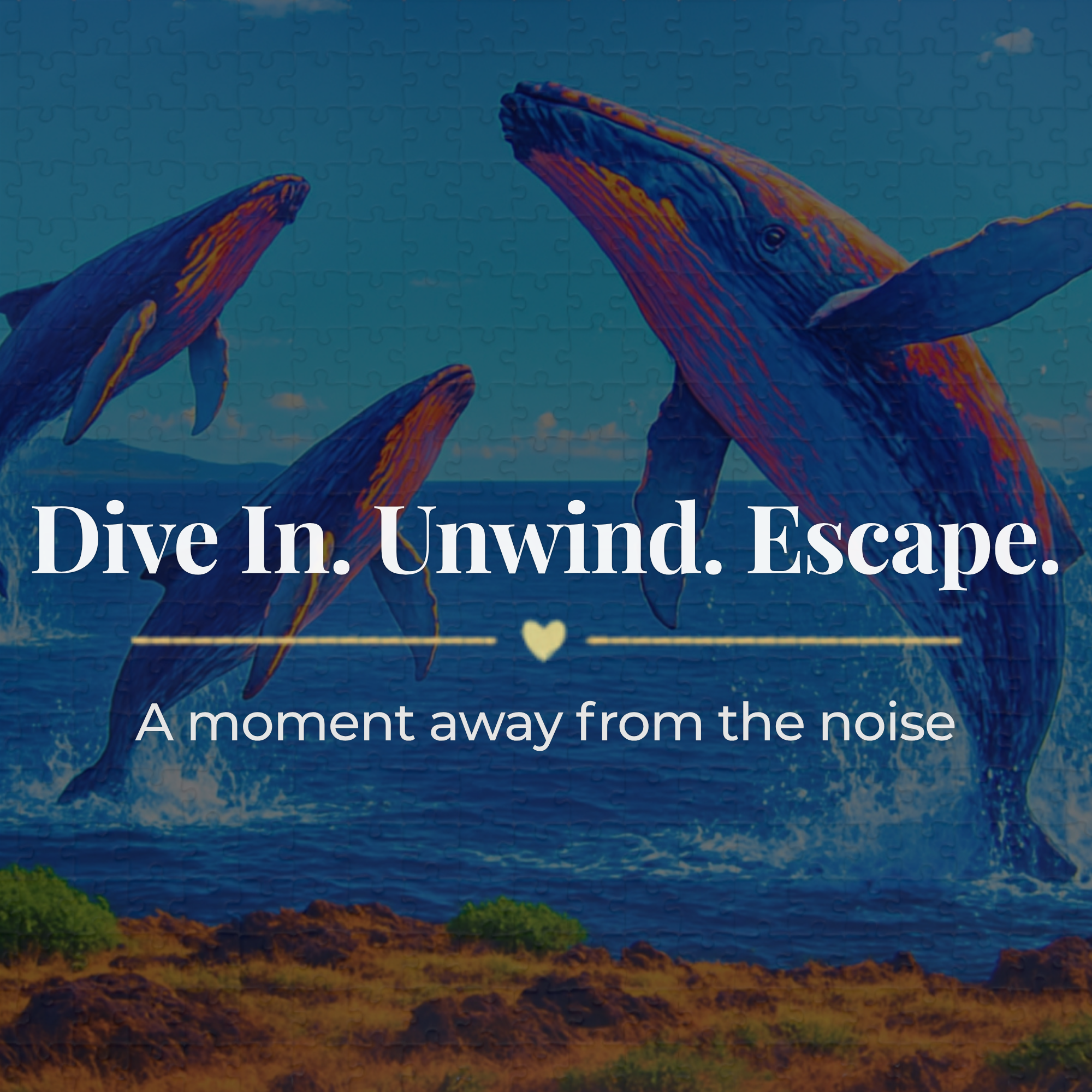 Whale Jigsaw Puzzle 1000 Piece – Ocean Puzzle for Adults, Relaxing Art Puzzle, Unique Gift for Puzzle Lovers, 500 or 1000 Pieces