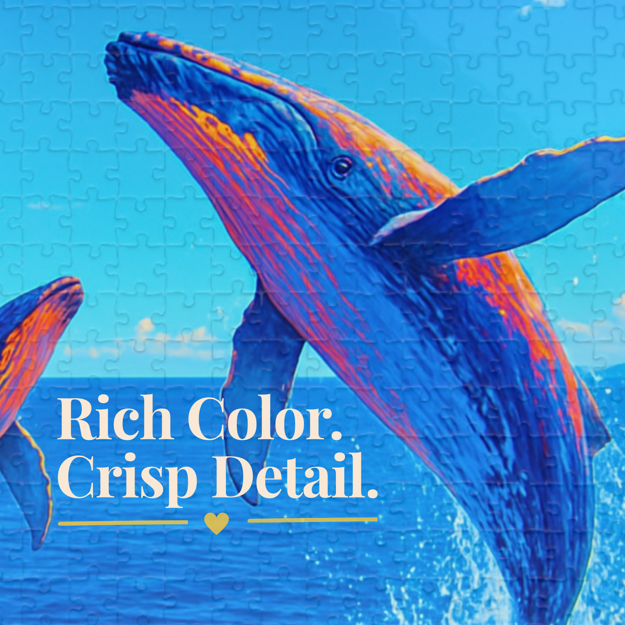 Whale Jigsaw Puzzle 1000 Piece – Ocean Puzzle for Adults, Relaxing Art Puzzle, Unique Gift for Puzzle Lovers, 500 or 1000 Pieces
