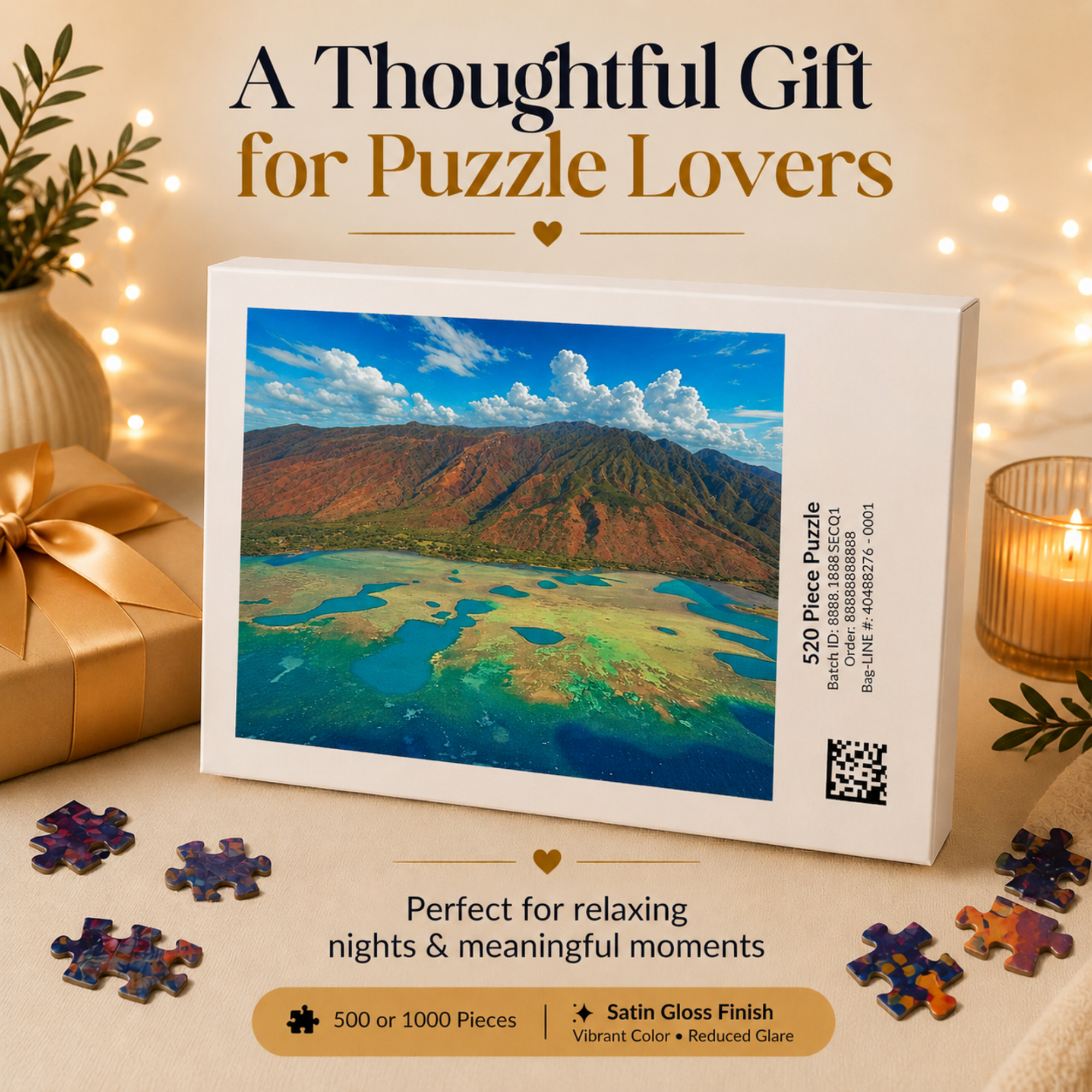 Tropical Ocean Puzzle 1000 Piece, Colorful Coral Reef Jigsaw Puzzle, Relaxing Sea Life Art, Landscape Puzzle