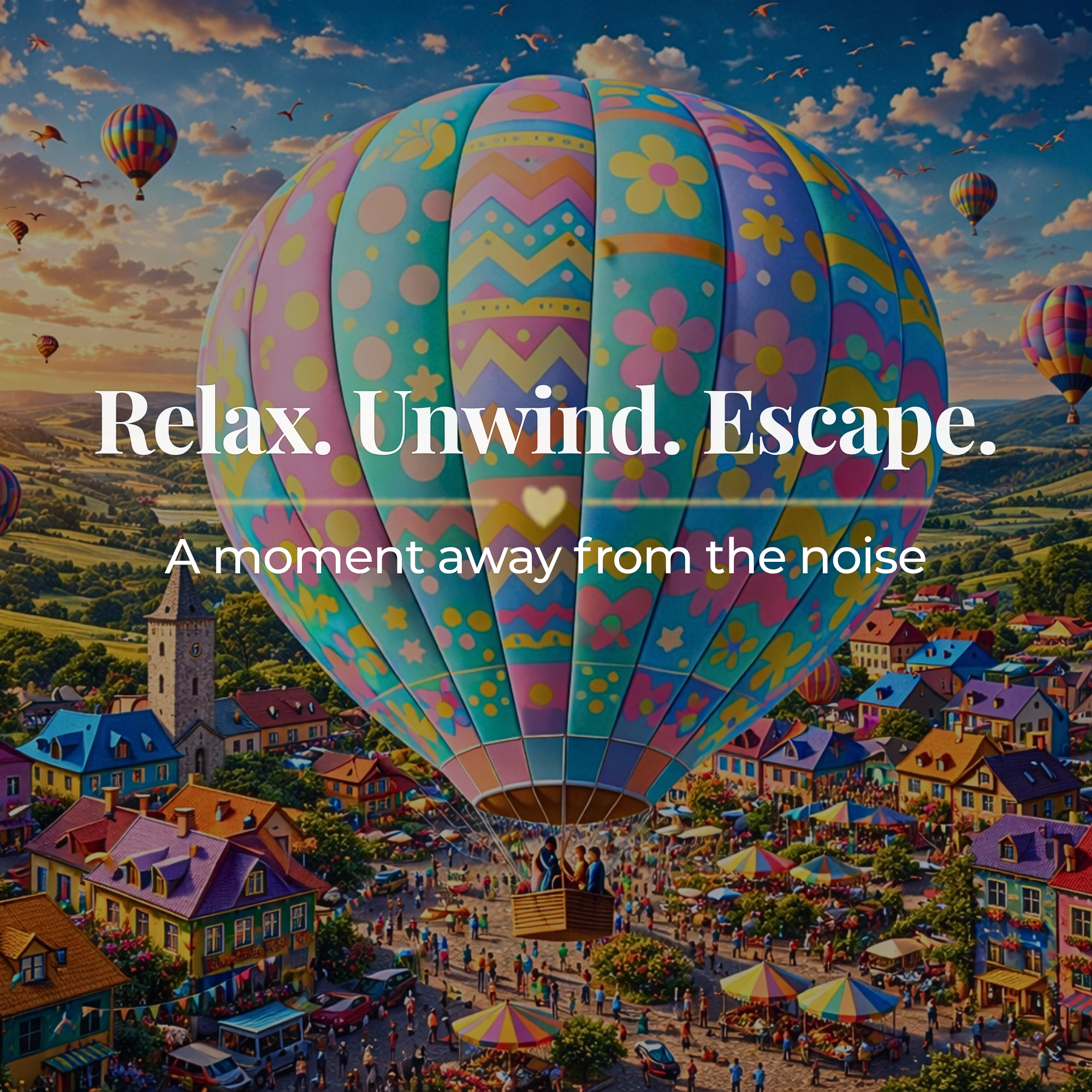 Hot Air Balloon Puzzle 500 or 1000 Piece, Pastel Sky Landscape Jigsaw Puzzle, Dreamy Travel Art Puzzle