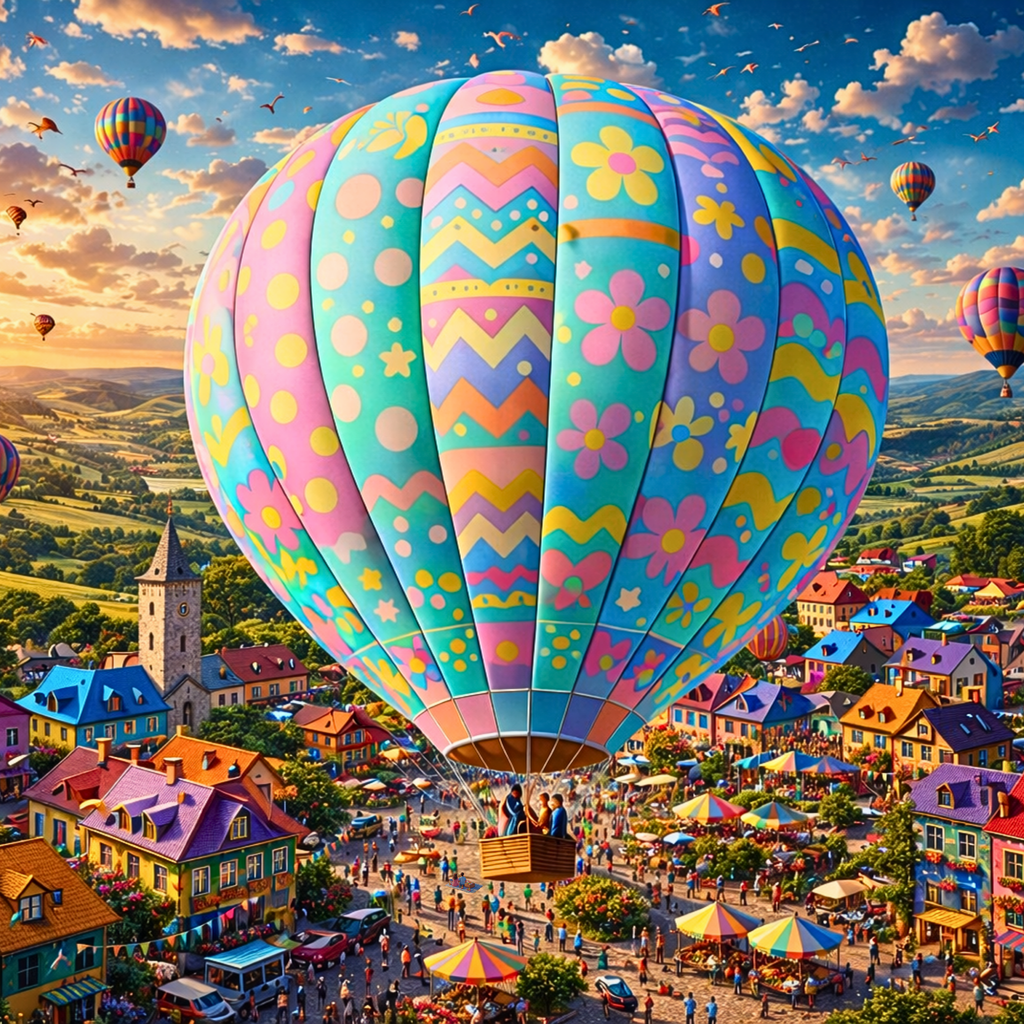 Hot Air Balloon Puzzle 500 or 1000 Piece, Pastel Sky Landscape Jigsaw Puzzle, Dreamy Travel Art Puzzle