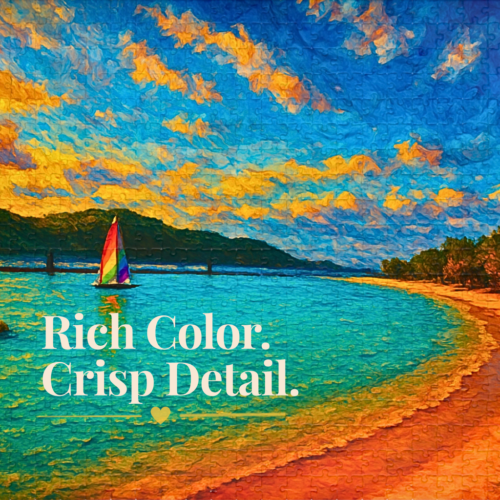 Abstract Landscape Puzzle 500 or 1000 Piece, Colorful Horizon Art Jigsaw Puzzle for Adults
