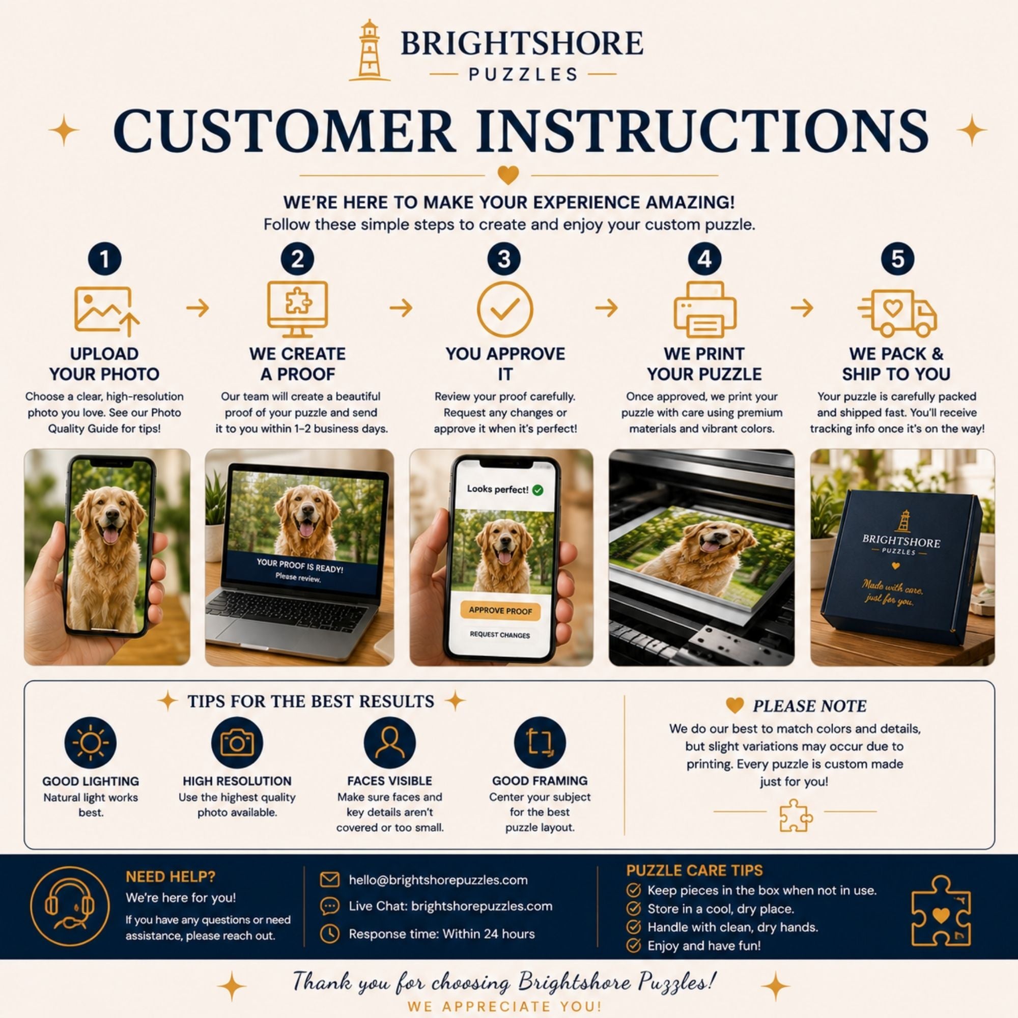 Custom Photo Puzzle | Upload Your Own Picture | Personalized Puzzle Gift | 100, 250, 500 and 1000 Piece Options | Family, Wedding Gift