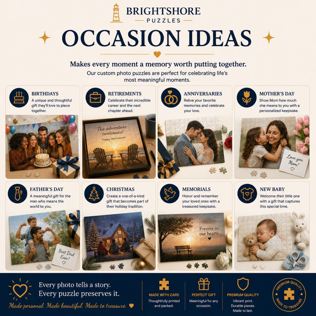 Custom Photo Puzzle | Upload Your Own Picture | Personalized Puzzle Gift | 100, 250, 500 and 1000 Piece Options | Family, Wedding Gift
