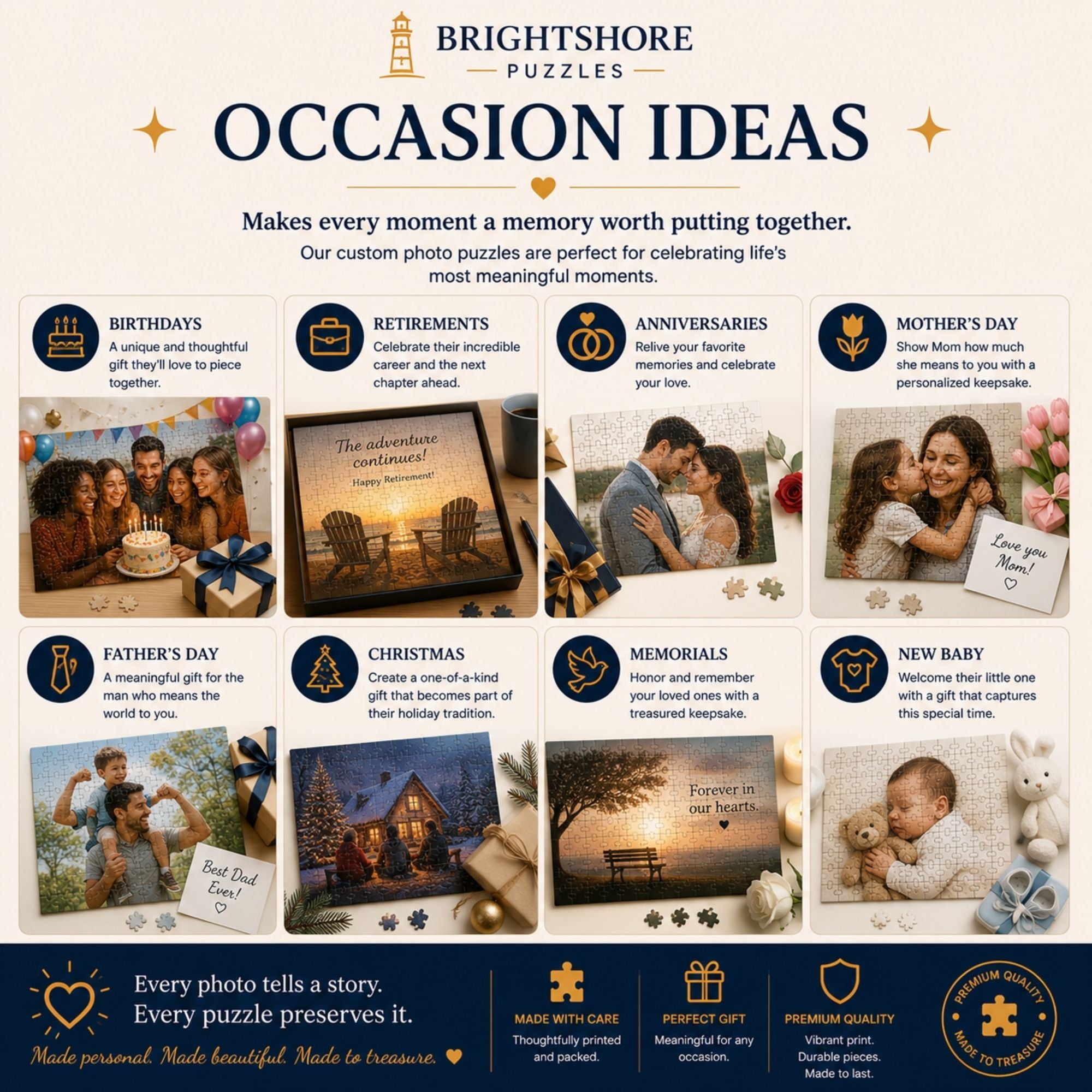 Custom Photo Puzzle | Upload Your Own Picture | Personalized Puzzle Gift | 100, 250, 500 and 1000 Piece Options | Family, Wedding Gift