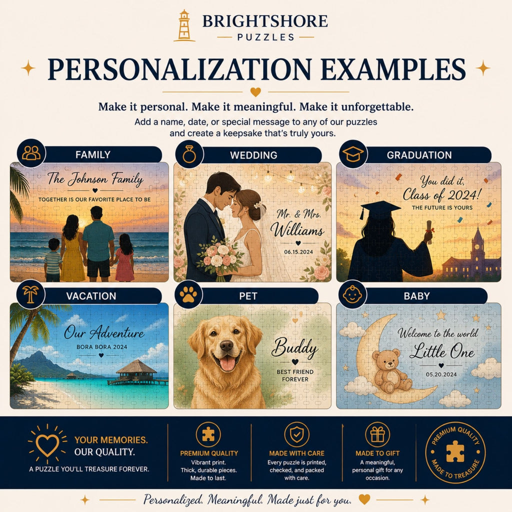 Custom Photo Puzzle | Upload Your Own Picture | Personalized Puzzle Gift | 100, 250, 500 and 1000 Piece Options | Family, Wedding Gift