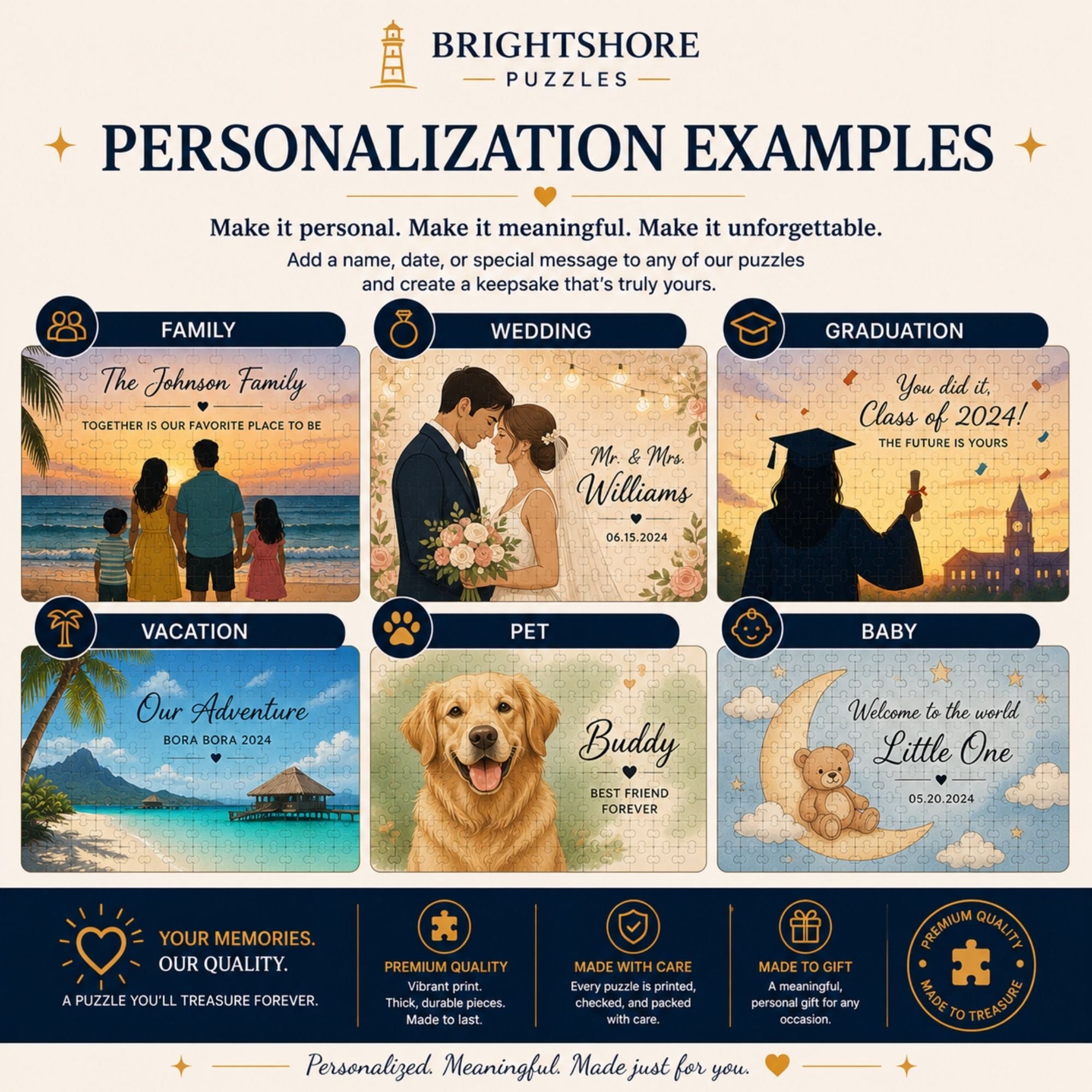 Custom Photo Puzzle | Upload Your Own Picture | Personalized Puzzle Gift | 100, 250, 500 and 1000 Piece Options | Family, Wedding Gift