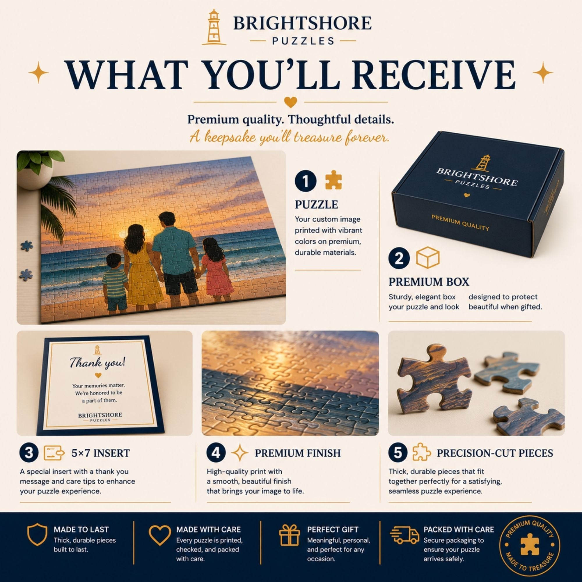 Custom Photo Puzzle | Upload Your Own Picture | Personalized Puzzle Gift | 100, 250, 500 and 1000 Piece Options | Family, Wedding Gift