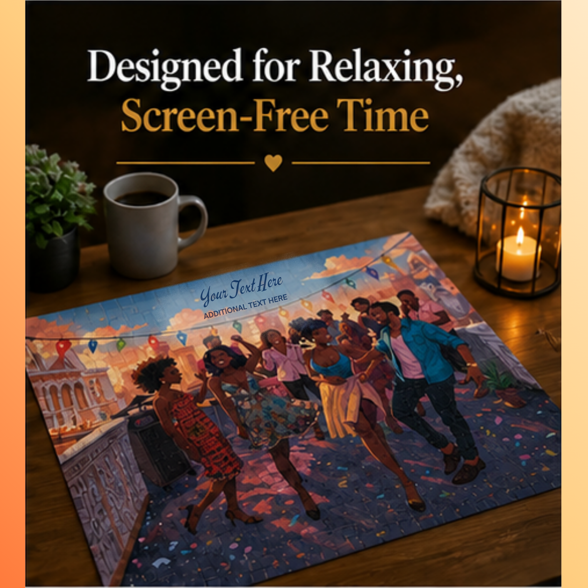 Sunset Celebration Personalized Puzzle | Add Your Name or Special Message | Personalized Celebration Puzzle | Birthday, Graduation, Retirement & Family Gift