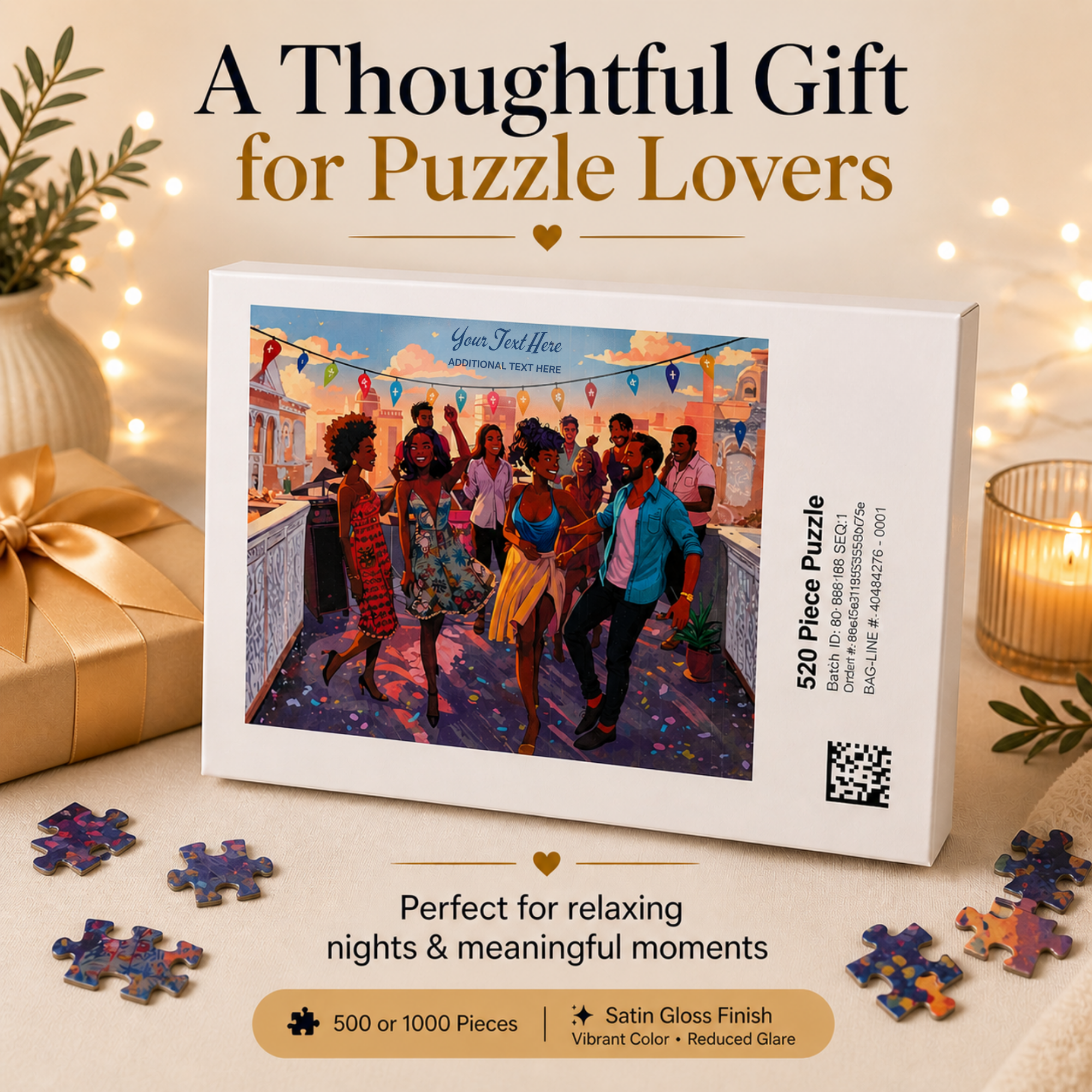 Sunset Celebration Personalized Puzzle | Add Your Name or Special Message | Personalized Celebration Puzzle | Birthday, Graduation, Retirement & Family Gift