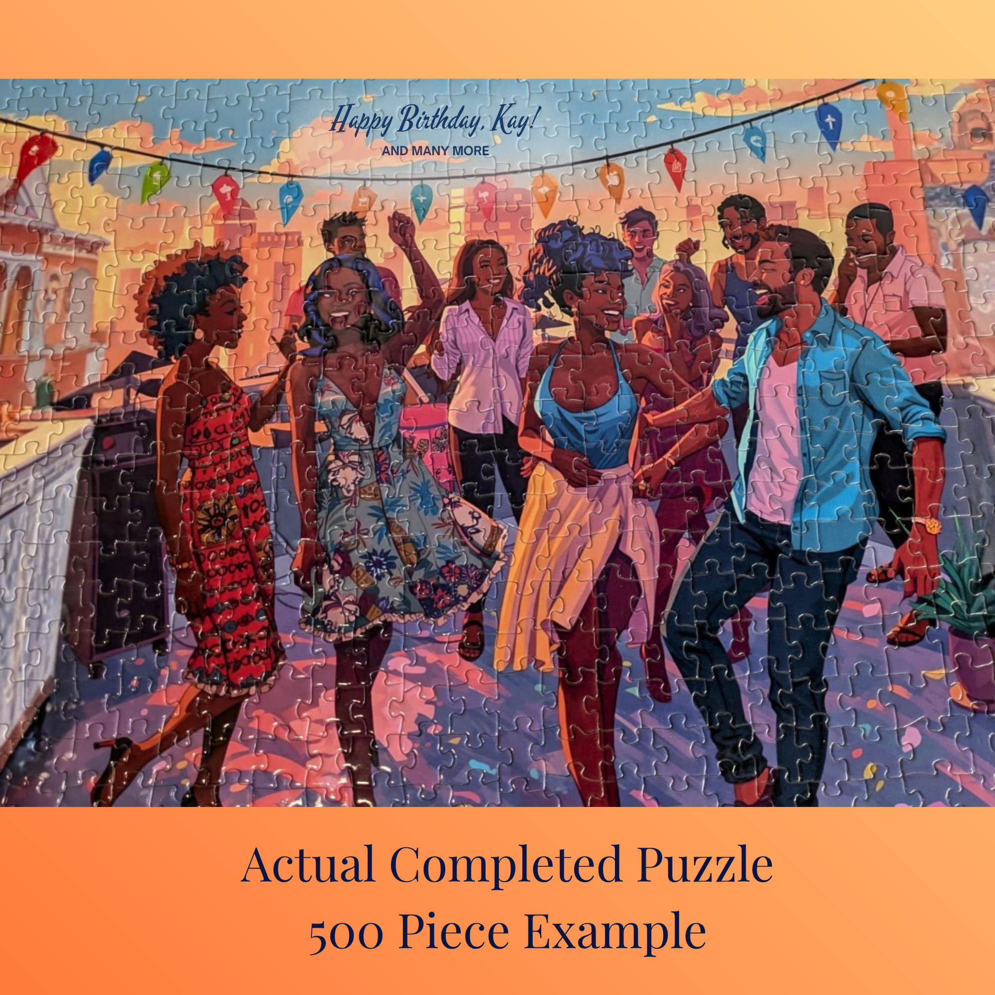 Sunset Celebration Personalized Puzzle | Add Your Name or Special Message | Personalized Celebration Puzzle | Birthday, Graduation, Retirement & Family Gift