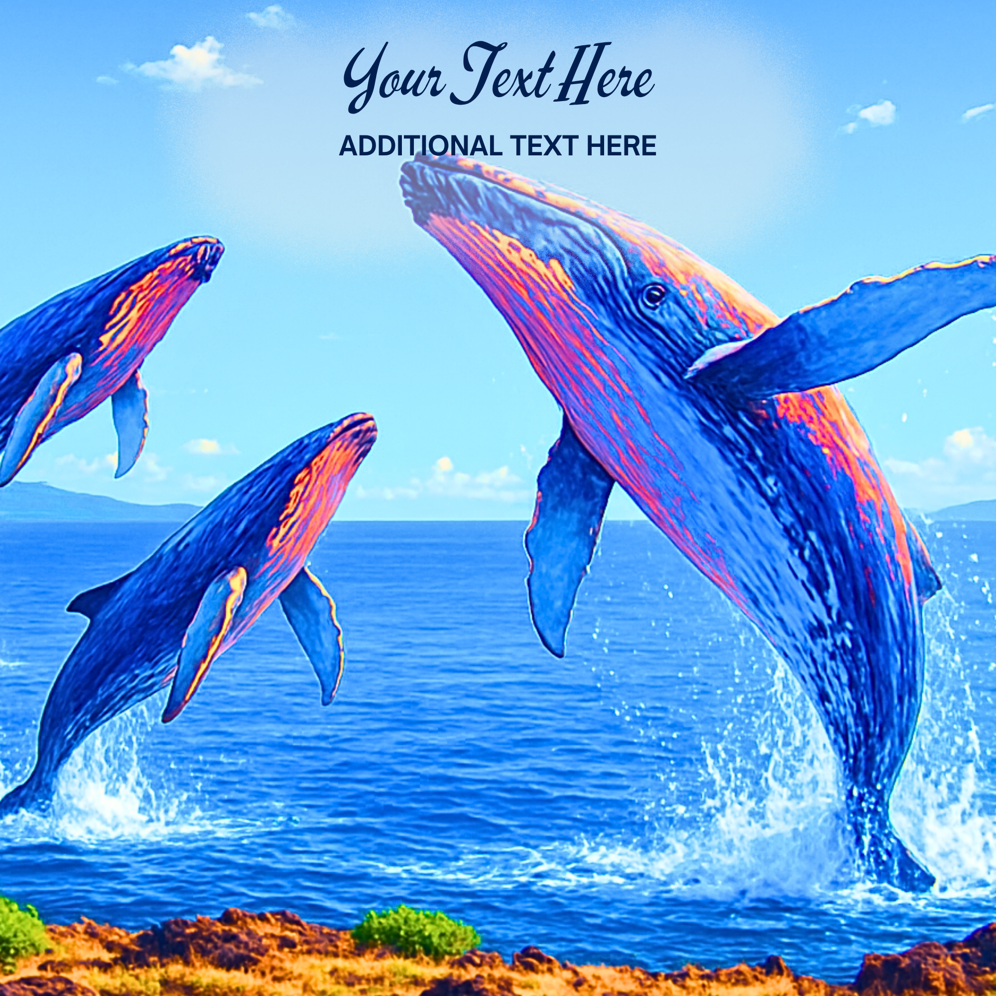 Ocean Giants Personalized Puzzle | Add Your Name or Special Message | Personalized Whale Puzzle | Family, Anniversary, Retirement & Ocean Lover Gift