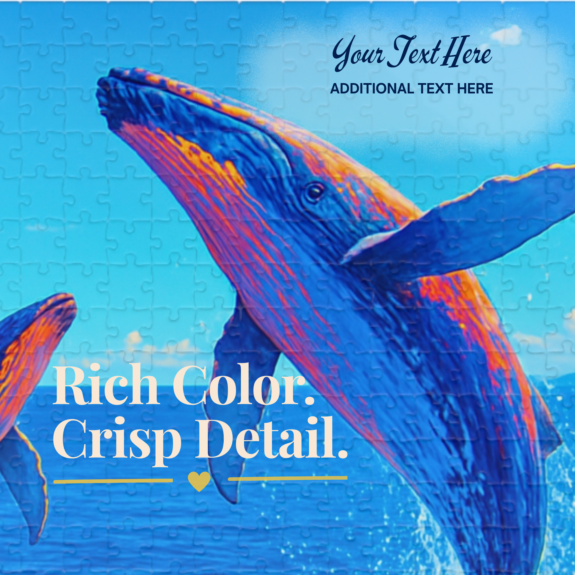 Ocean Giants Personalized Puzzle | Add Your Name or Special Message | Personalized Whale Puzzle | Family, Anniversary, Retirement & Ocean Lover Gift