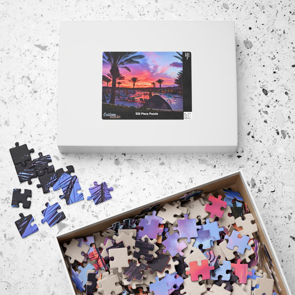 Beach Sunset Puzzle 500 or 1000 Piece Coastal Landscape Puzzle, Relaxing Ocean View Puzzle