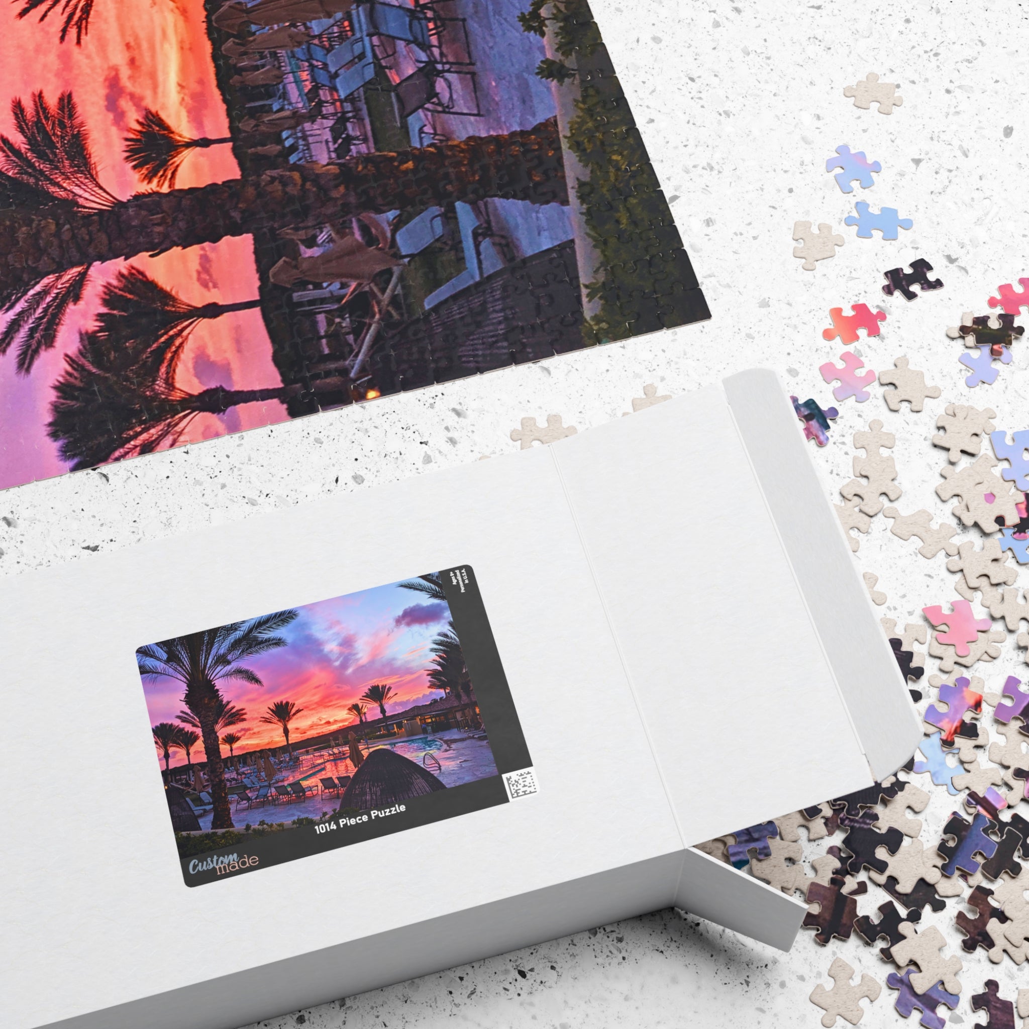 Beach Sunset Puzzle 500 or 1000 Piece Coastal Landscape Puzzle, Relaxing Ocean View Puzzle